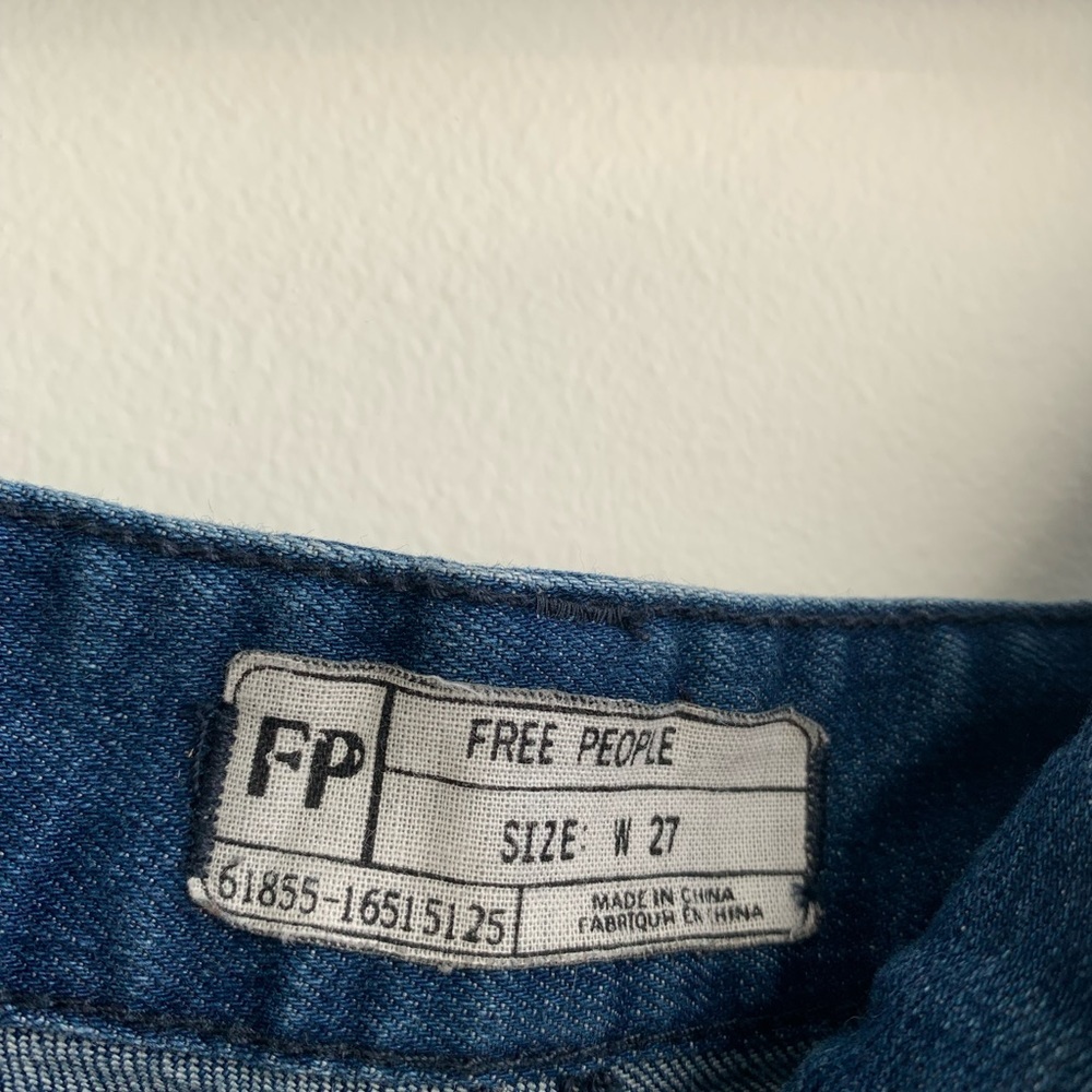 Free People Zipper Ankle Skinny Medium Washed Denim Blue Jeans Size W 27 - Picture 3 of 10